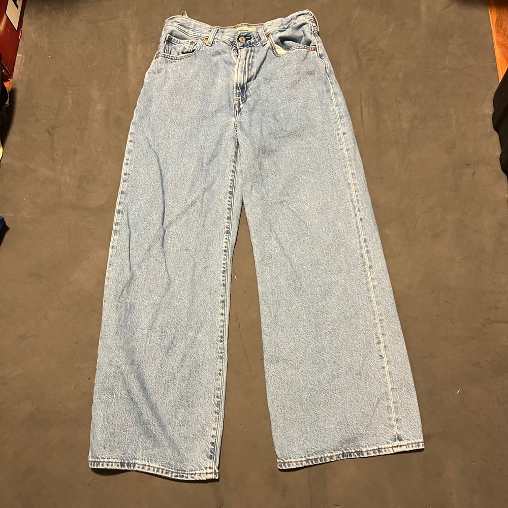Levi's Premium Ribcage Wide Leg Jeans Womens 30x29 Light Blue Denim High Rise
